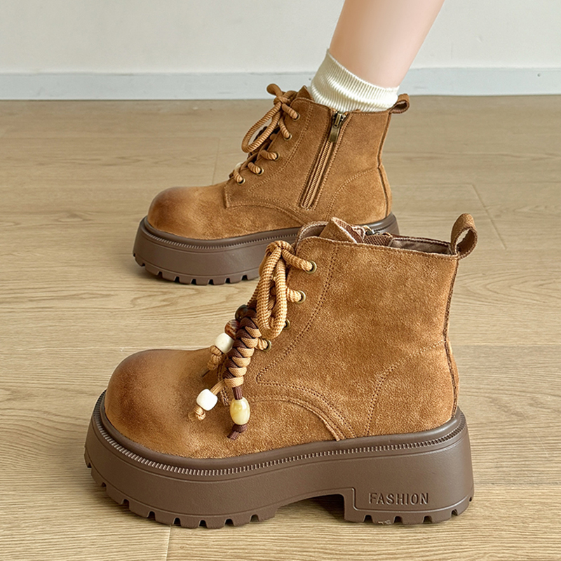 Vintage Zipper - Vintage Chunky Platform Ankle Boots Women