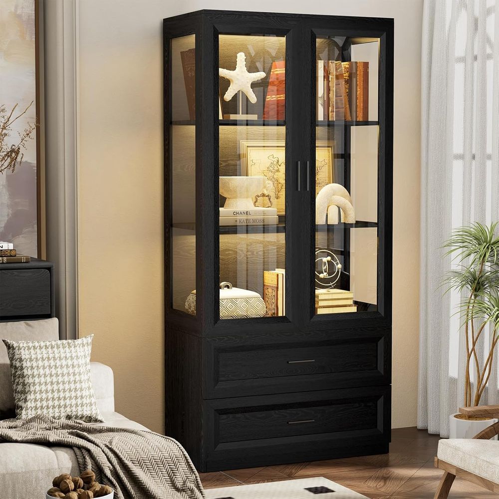 Collectible & Vintage Dolls For Halloween - LED-Illuminated Acrylic Display Cabinet, 67 Curio