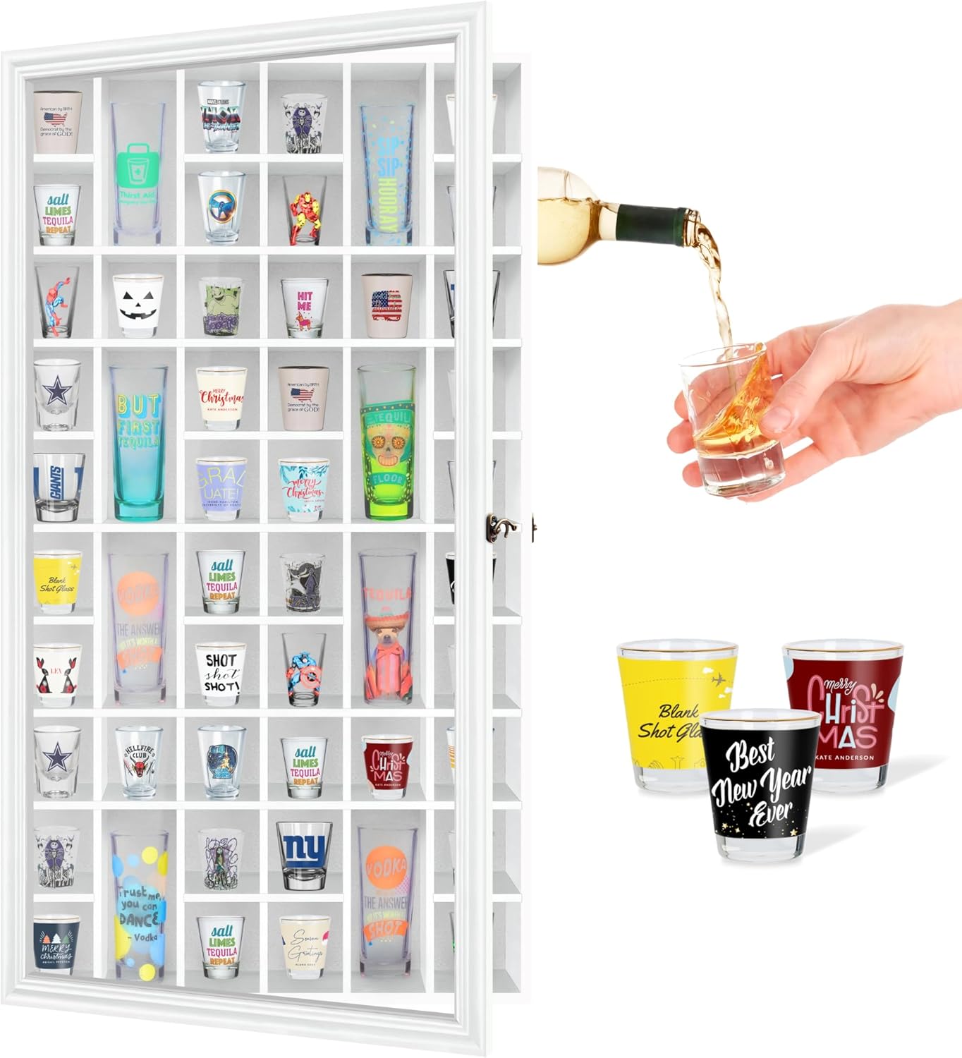 Solid Wood Shot Glass Display  - Collectible & Vintage Dolls For Halloween incelemesi ve fiyatı