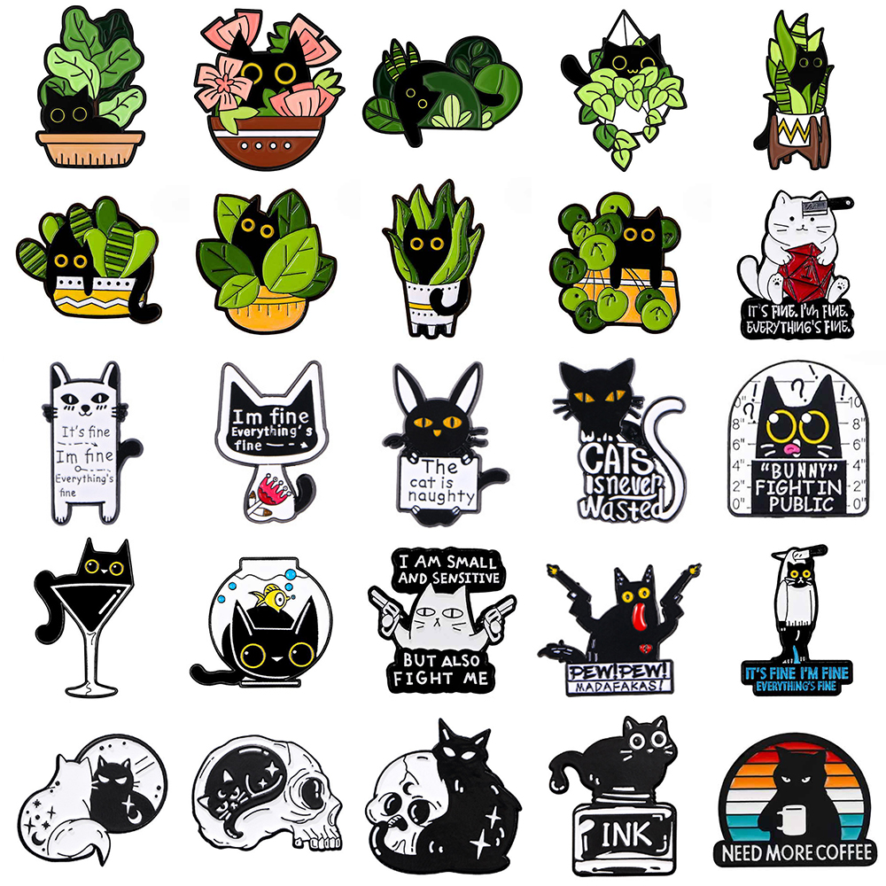 Cute Black Cat Collection Plan - Collectible Vintage Brooches incelemesi ve fiyatı