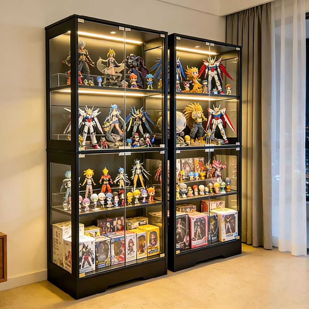 Dual-Tier Glass Display Cabine - Collectible & Vintage Dolls For Halloween incelemesi ve fiyatı