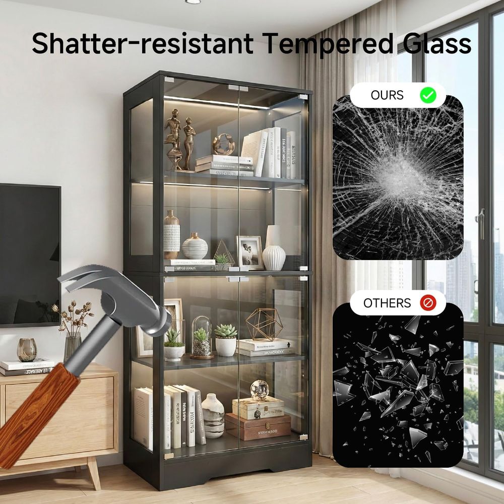 Dual-Tier Glass Display Cabine - Collectible & Vintage Dolls For Halloween incelemesi ve fiyatı