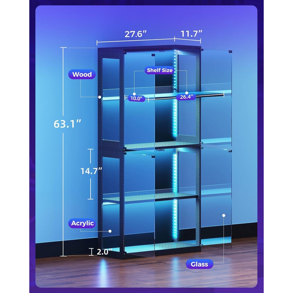 4-Tier Glass Display Cabinet w - Collectible & Vintage Dolls For Halloween incelemesi ve fiyatı