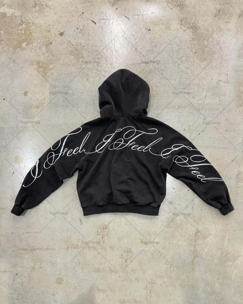 Y2K harajuku Gothic Letter Pri - Vintage Zip Hoodie incelemesi ve fiyatı