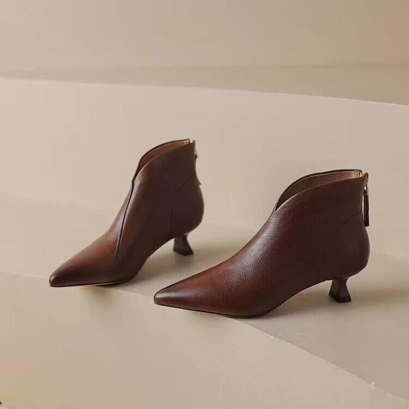 Autumn Winter Pointed Toe Wome - Vintage Zipper incelemesi ve fiyatı