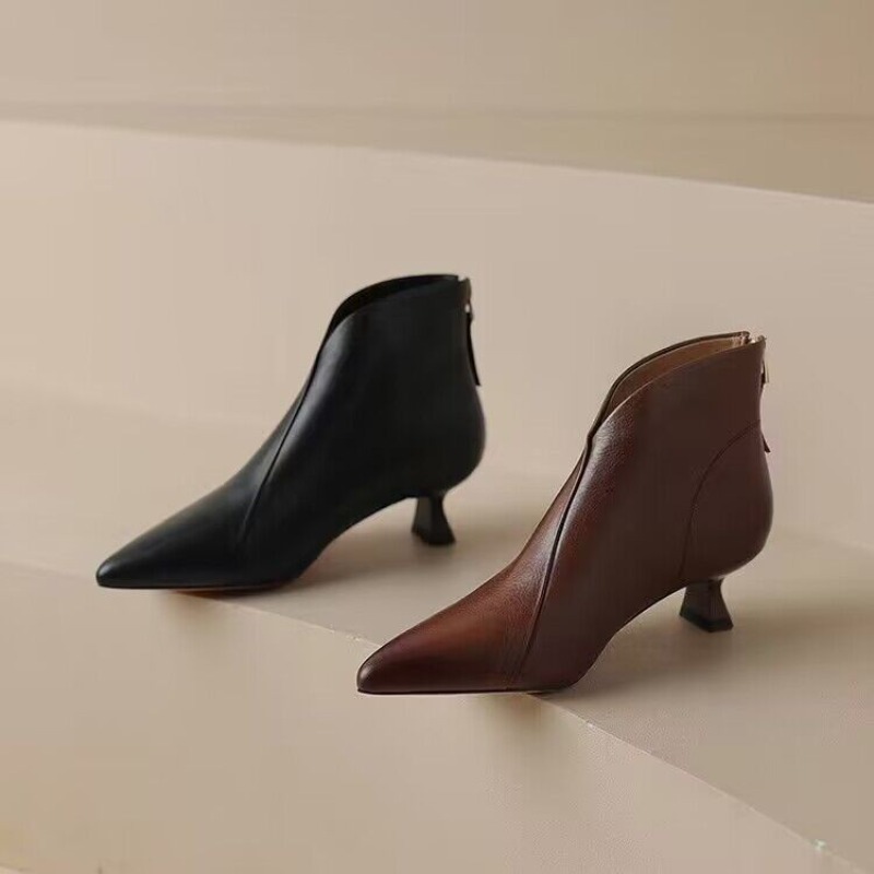 Autumn Winter Pointed Toe Wome - Vintage Zipper incelemesi ve fiyatı