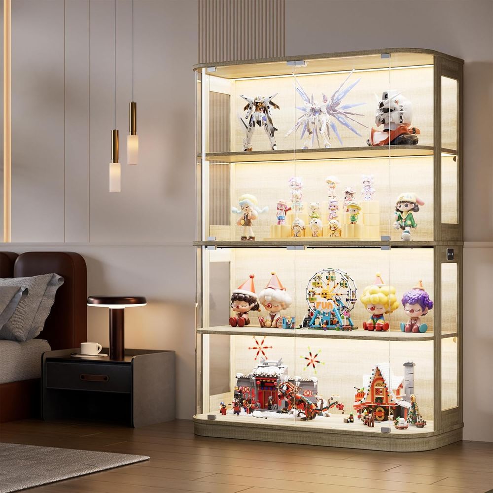 47.2 Glass-Door 4-Tier Display - Collectible & Vintage Dolls For Halloween incelemesi ve fiyatı