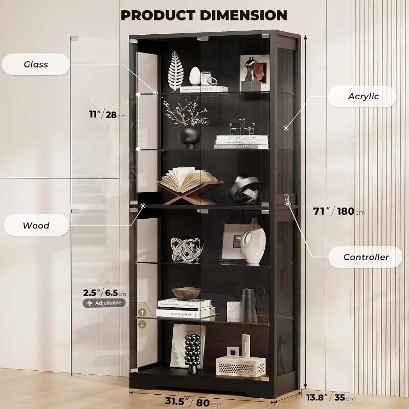 BROTTAR Display Cabinet with G - Collectible & Vintage Dolls For Halloween incelemesi ve fiyatı