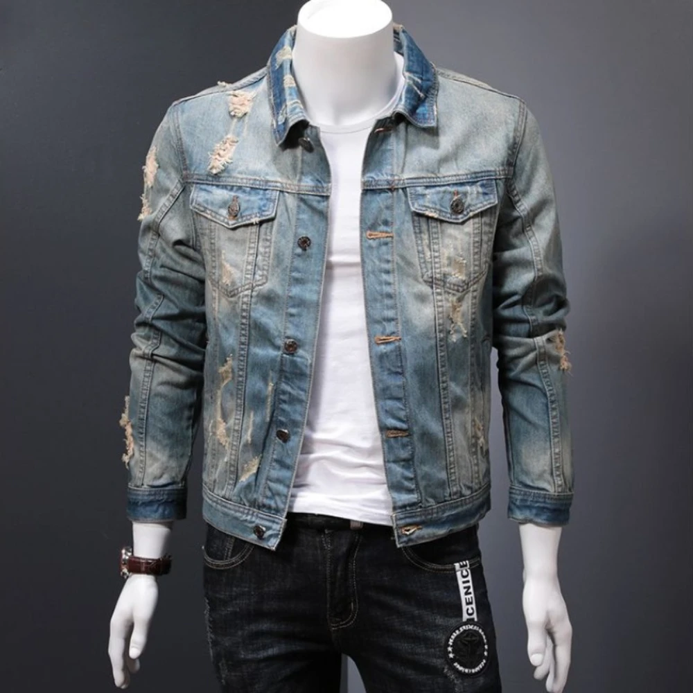 Padded Denim Jackets Man Warm  - Vintage Collectible Buttons incelemesi ve fiyatı