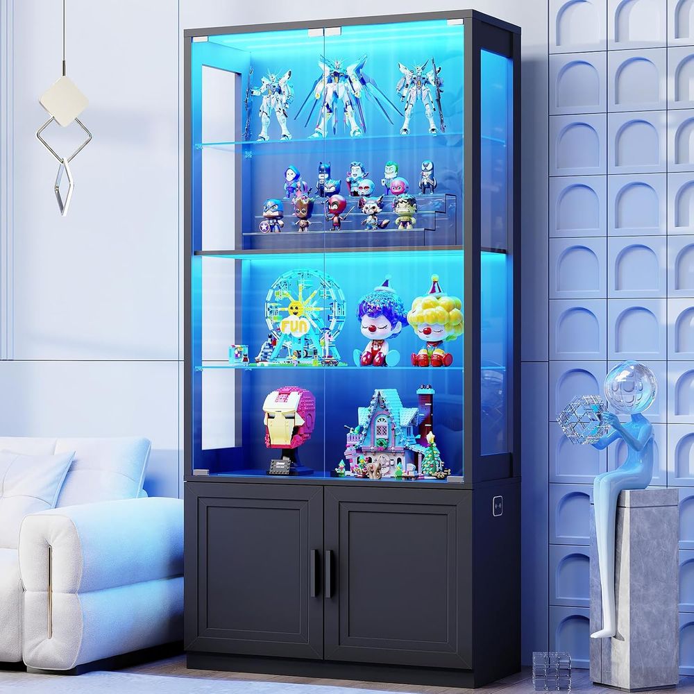 67 4-Tier Glass Display Cabine - Collectible & Vintage Dolls For Halloween incelemesi ve fiyatı