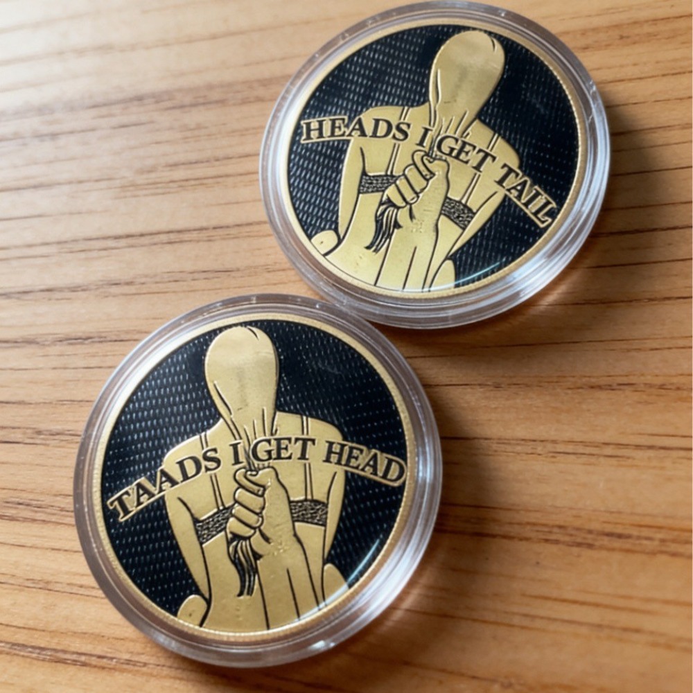 New Funny Heads and Tails Coin - Collectible Vintage Brooches incelemesi ve fiyatı