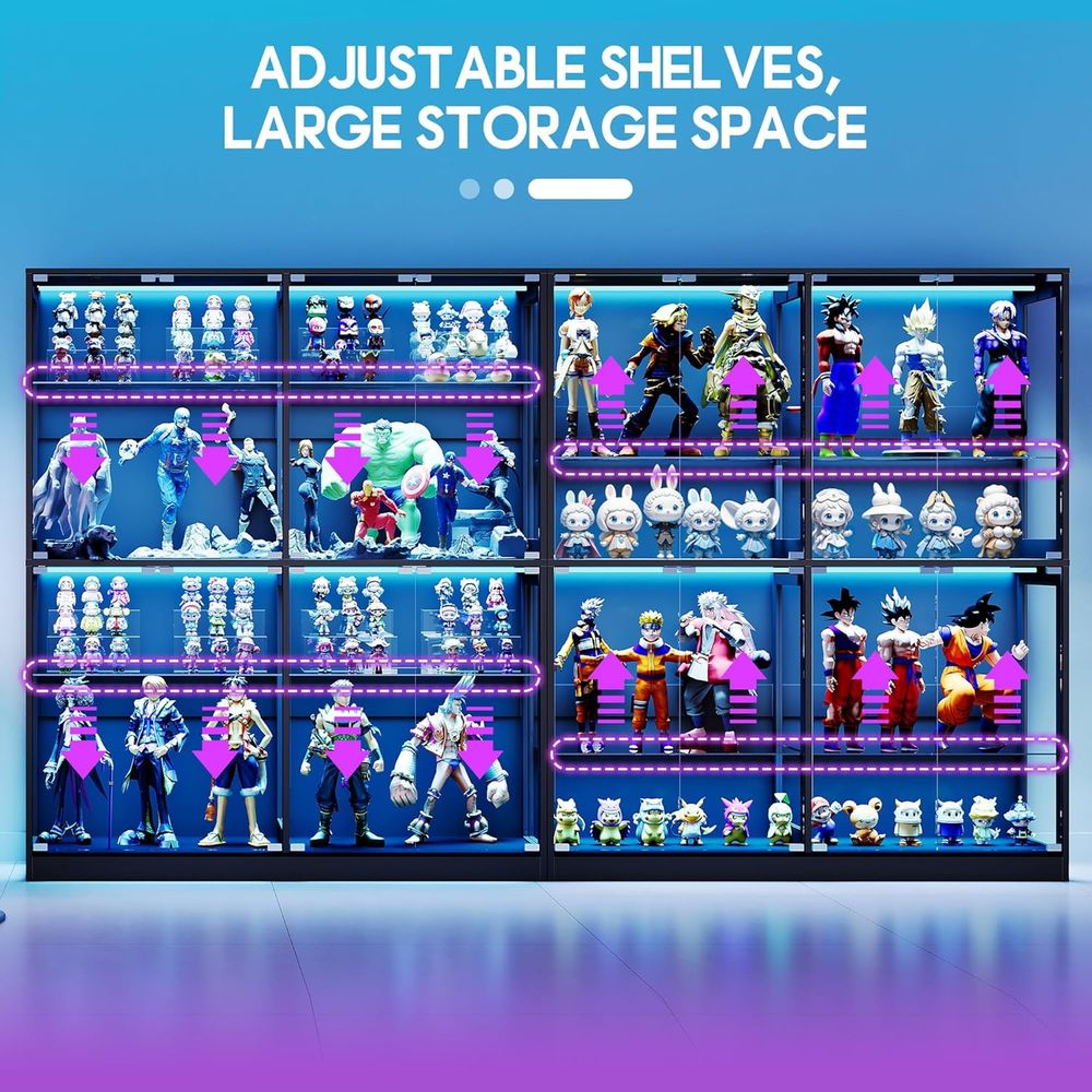 4-Tier LED-Lit Glass Shelf Cab - Collectible & Vintage Dolls For Halloween incelemesi ve fiyatı