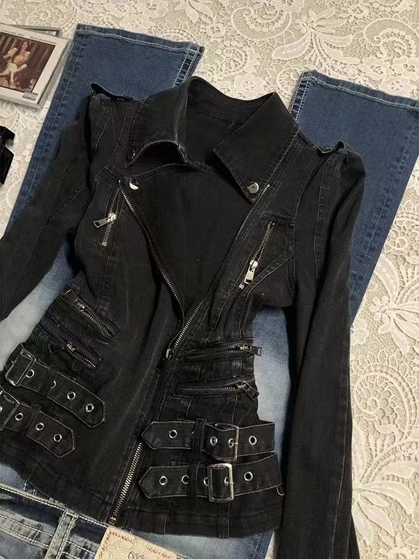 Gothic Black Slim Double Zippe - Vintage Zip Hoodie incelemesi ve fiyatı