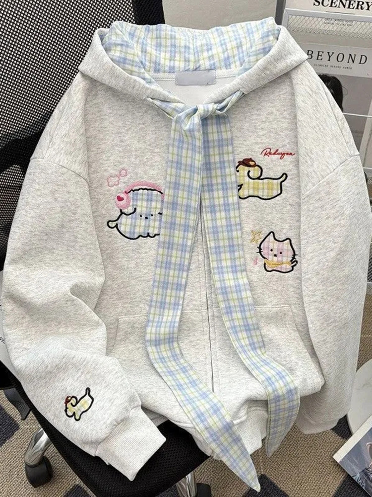 Fall Cartoon Cute Hoodies Wome - Vintage Zip Hoodie incelemesi ve fiyatı
