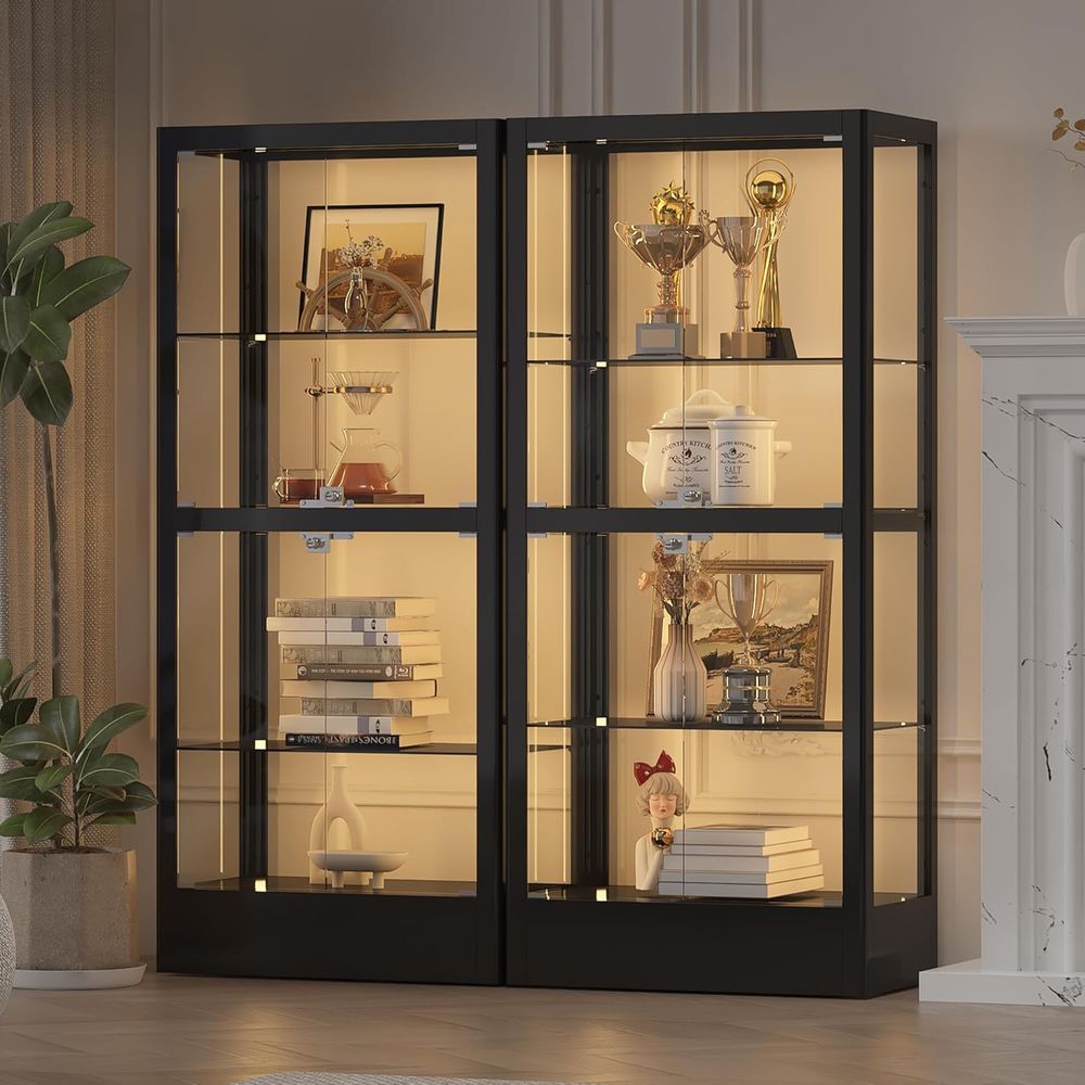 4-Sided Lockable Glass Display - Collectible & Vintage Dolls For Halloween incelemesi ve fiyatı