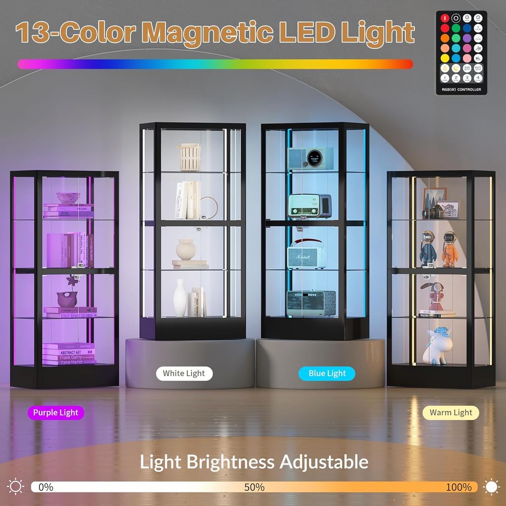 4-Sided Lockable Glass Display - Collectible & Vintage Dolls For Halloween incelemesi ve fiyatı