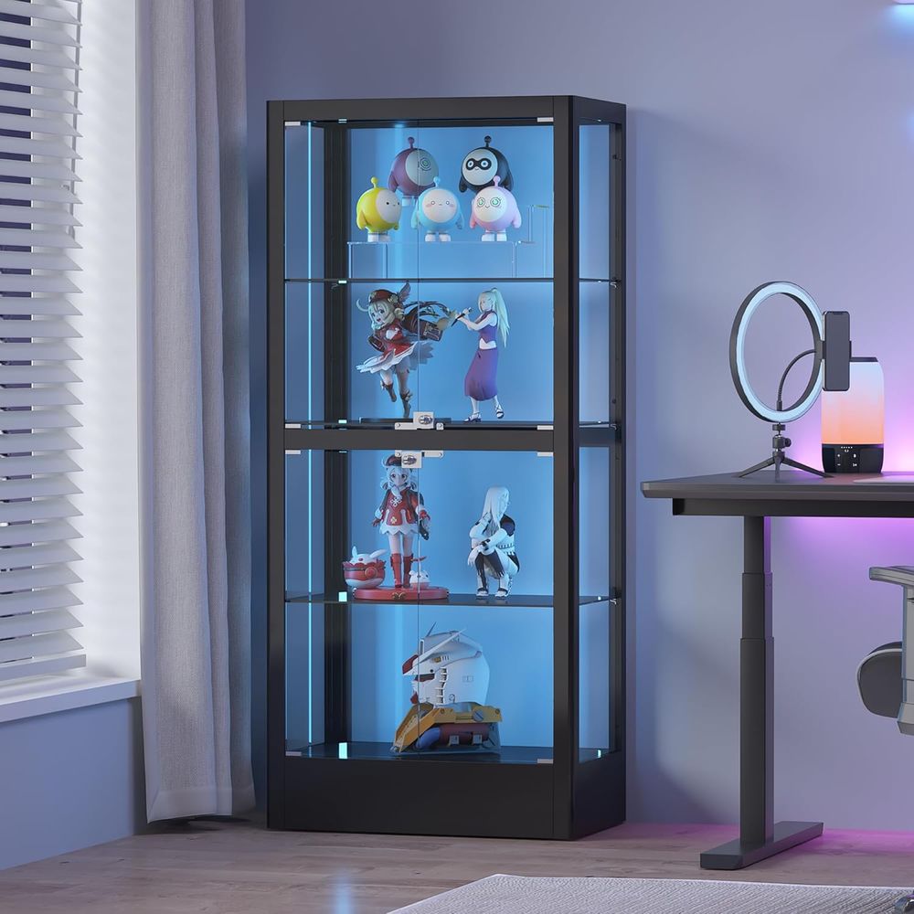 4-Sided Lockable Glass Display - Collectible & Vintage Dolls For Halloween incelemesi ve fiyatı