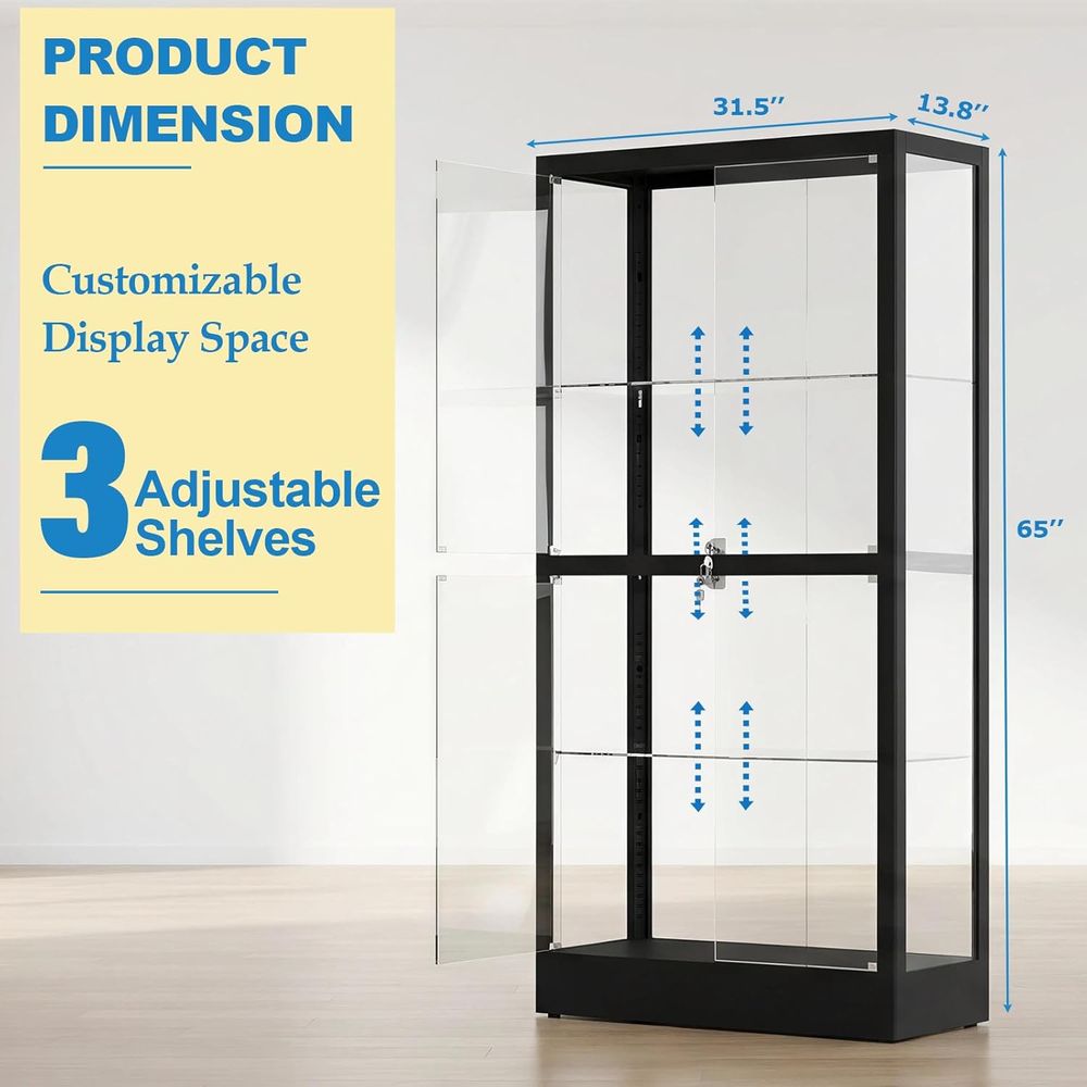 65 H 4-Tier Glass Display Cabi - Collectible & Vintage Dolls For Halloween incelemesi ve fiyatı