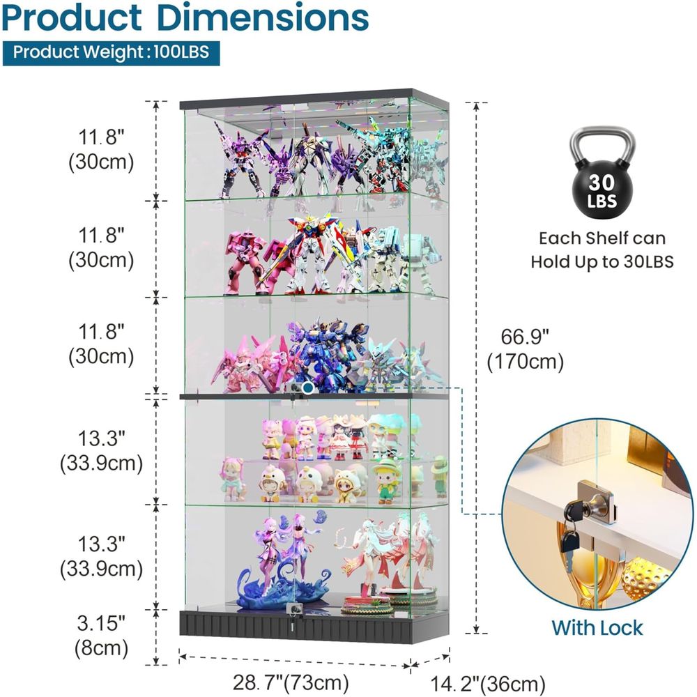 LED-Illuminated 5-Tier Lockabl - Collectible & Vintage Dolls For Halloween incelemesi ve fiyatı