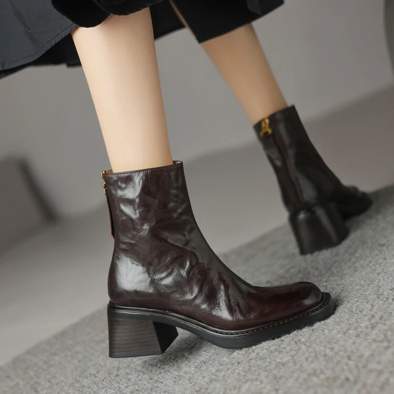 Autumn Vintage Thick Heel Wome - Vintage Zipper incelemesi ve fiyatı