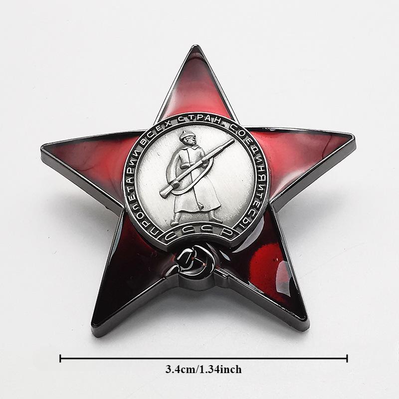 1Pc Red Star Badge Lapel Pins  - Collectible Vintage Brooches incelemesi ve fiyatı