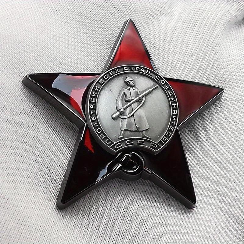 1Pc Red Star Badge Lapel Pins  - Collectible Vintage Brooches incelemesi ve fiyatı
