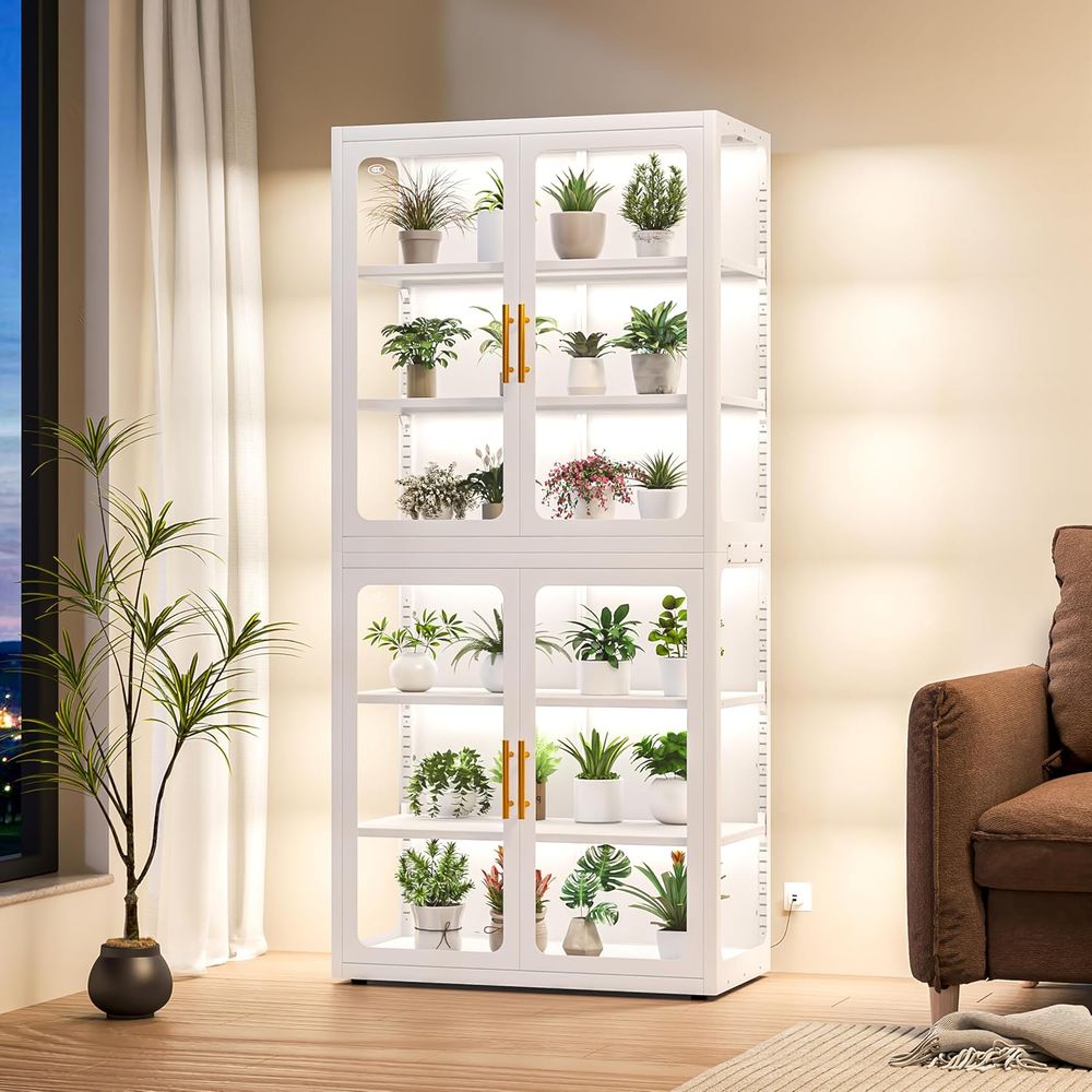 68 White Glass Display Cabinet - Collectible & Vintage Dolls For Halloween incelemesi ve fiyatı