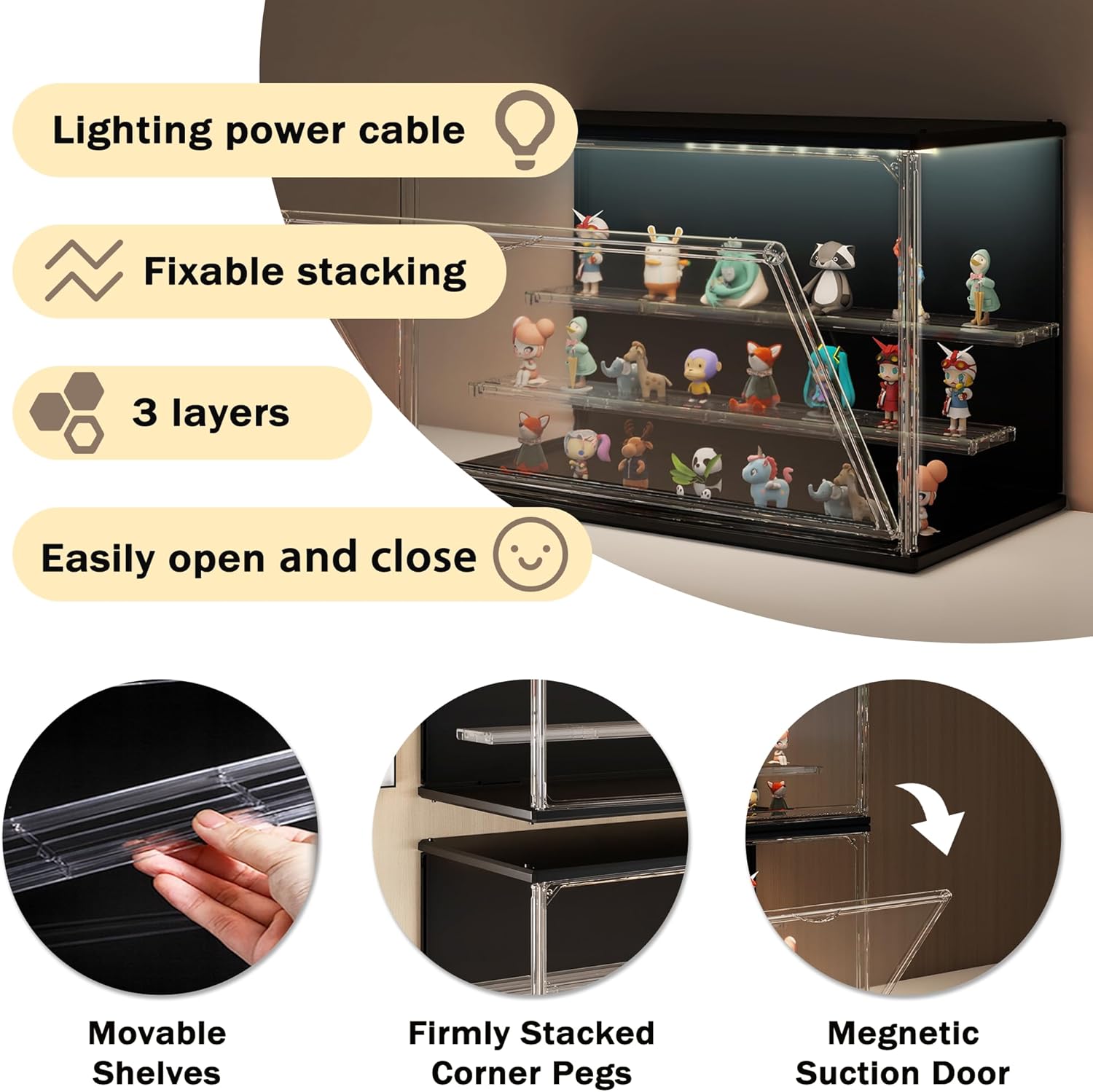 3-Tier Stackable LED Display C - Collectible & Vintage Dolls For Halloween incelemesi ve fiyatı