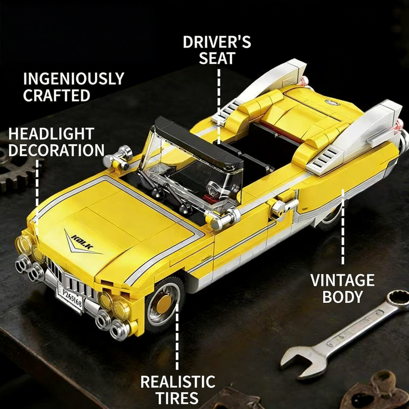 Yellow Vintage Convertible Car - Vintage Collectible Toy Cars incelemesi ve fiyatı